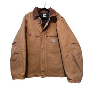 Carhartt Men C03 BRN Jacket Coat 46R Mexico Arctic Quilt Duck Canvas Work Grunge